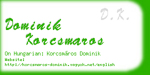dominik korcsmaros business card
